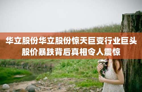 华立股份华立股份惊天巨变行业巨头股价暴跌背后真相令人震惊