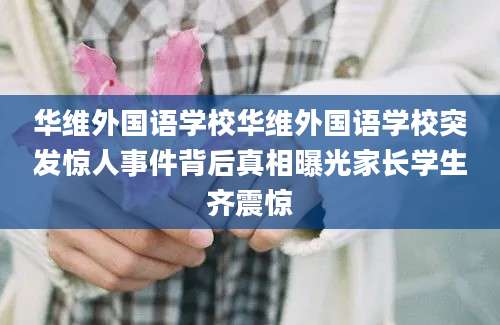 华维外国语学校华维外国语学校突发惊人事件背后真相曝光家长学生齐震惊
