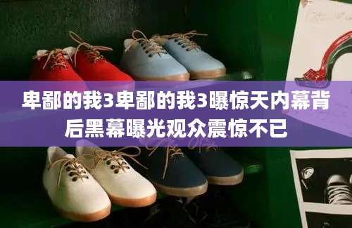 卑鄙的我3卑鄙的我3曝惊天内幕背后黑幕曝光观众震惊不已