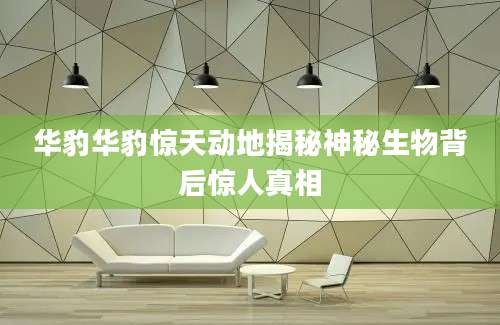华豹华豹惊天动地揭秘神秘生物背后惊人真相