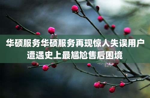 华硕服务华硕服务再现惊人失误用户遭遇史上最尴尬售后困境