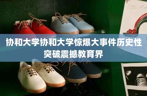 协和大学协和大学惊爆大事件历史性突破震撼教育界