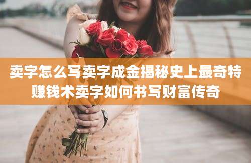 卖字怎么写卖字成金揭秘史上最奇特赚钱术卖字如何书写财富传奇