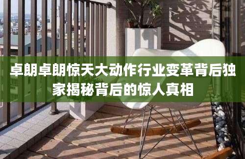 卓朗卓朗惊天大动作行业变革背后独家揭秘背后的惊人真相