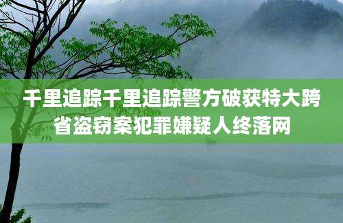 千里追踪千里追踪警方破获特大跨省盗窃案犯罪嫌疑人终落网
