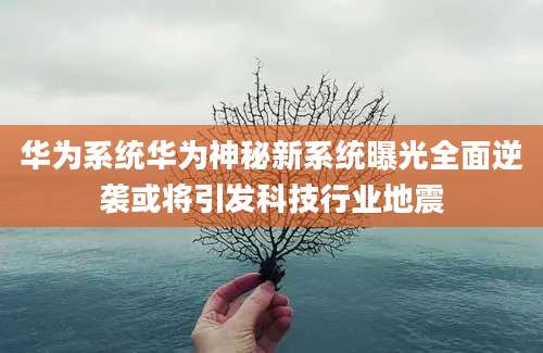 华为系统华为神秘新系统曝光全面逆袭或将引发科技行业地震