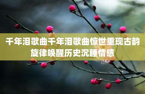 千年泪歌曲千年泪歌曲惊世重现古韵旋律唤醒历史沉睡情感