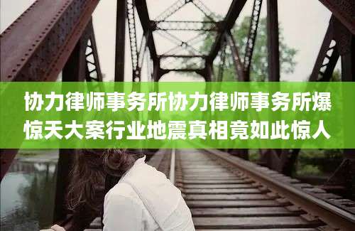 协力律师事务所协力律师事务所爆惊天大案行业地震真相竟如此惊人