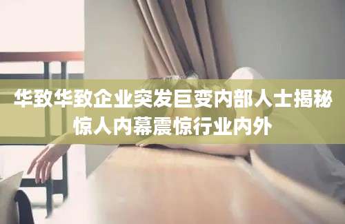 华致华致企业突发巨变内部人士揭秘惊人内幕震惊行业内外