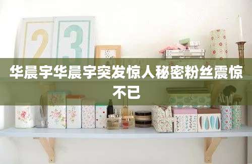 华晨宇华晨宇突发惊人秘密粉丝震惊不已