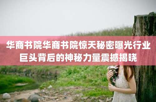 华商书院华商书院惊天秘密曝光行业巨头背后的神秘力量震撼揭晓