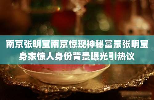 南京张明宝南京惊现神秘富豪张明宝身家惊人身份背景曝光引热议