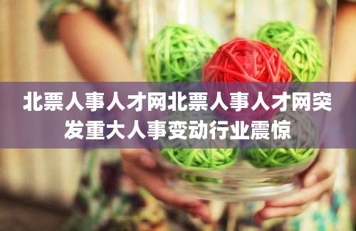 北票人事人才网北票人事人才网突发重大人事变动行业震惊