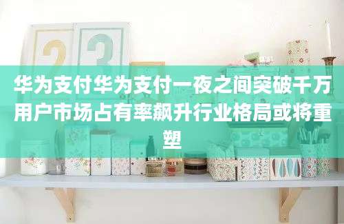 华为支付华为支付一夜之间突破千万用户市场占有率飙升行业格局或将重塑
