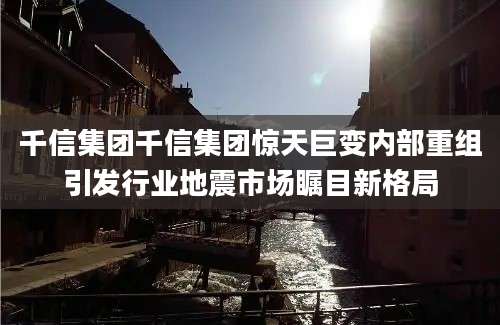 千信集团千信集团惊天巨变内部重组引发行业地震市场瞩目新格局