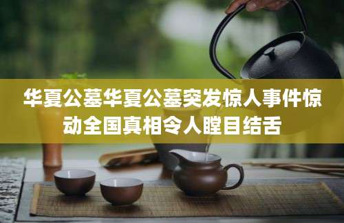 华夏公墓华夏公墓突发惊人事件惊动全国真相令人瞠目结舌