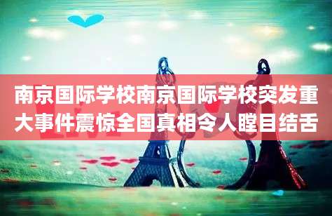 南京国际学校南京国际学校突发重大事件震惊全国真相令人瞠目结舌