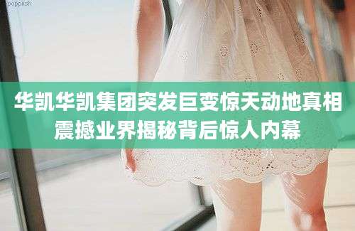 华凯华凯集团突发巨变惊天动地真相震撼业界揭秘背后惊人内幕