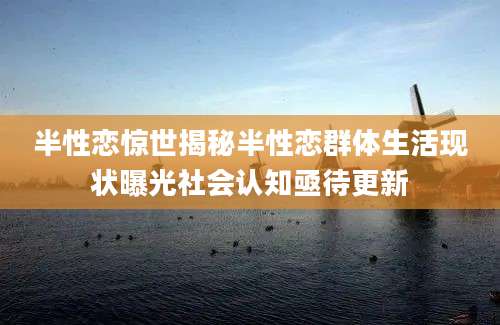 半性恋惊世揭秘半性恋群体生活现状曝光社会认知亟待更新