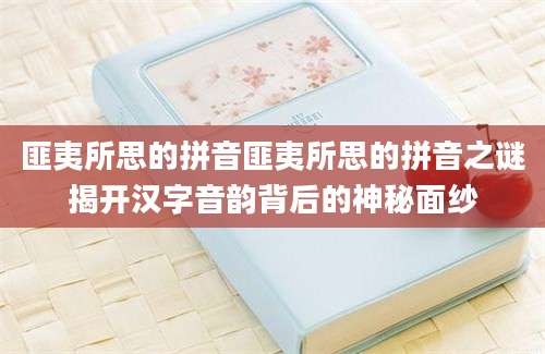 匪夷所思的拼音匪夷所思的拼音之谜揭开汉字音韵背后的神秘面纱