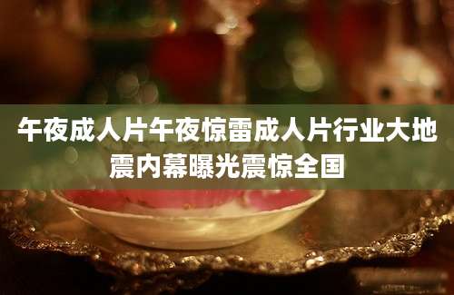 午夜成人片午夜惊雷成人片行业大地震内幕曝光震惊全国