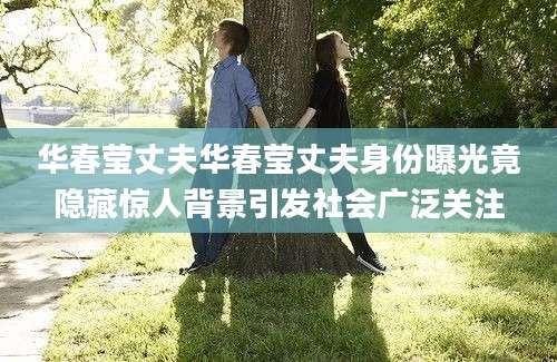 华春莹丈夫华春莹丈夫身份曝光竟隐藏惊人背景引发社会广泛关注
