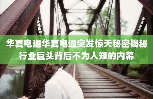 华夏电通华夏电通突发惊天秘密揭秘行业巨头背后不为人知的内幕