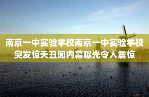 南京一中实验学校南京一中实验学校突发惊天丑闻内幕曝光令人震惊