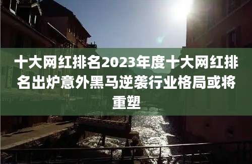 十大网红排名2023年度十大网红排名出炉意外黑马逆袭行业格局或将重塑