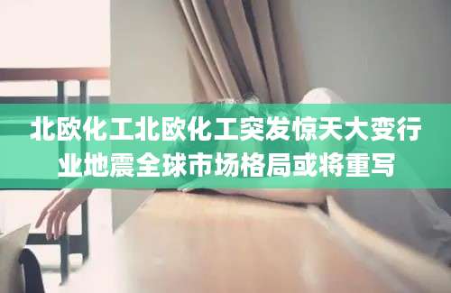 北欧化工北欧化工突发惊天大变行业地震全球市场格局或将重写