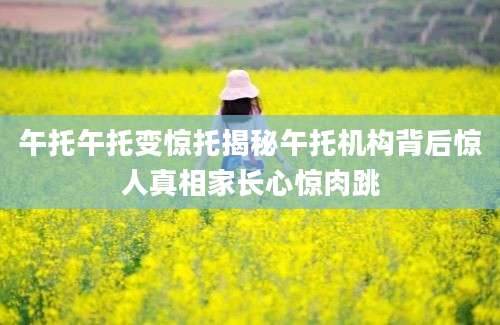 午托午托变惊托揭秘午托机构背后惊人真相家长心惊肉跳