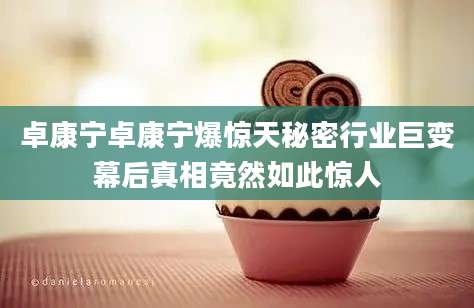 卓康宁卓康宁爆惊天秘密行业巨变幕后真相竟然如此惊人