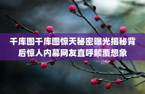 千库图千库图惊天秘密曝光揭秘背后惊人内幕网友直呼颠覆想象