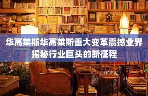 华高莱斯华高莱斯重大变革震撼业界揭秘行业巨头的新征程