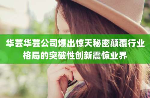 华芸华芸公司爆出惊天秘密颠覆行业格局的突破性创新震惊业界