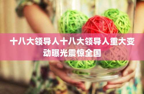 十八大领导人十八大领导人重大变动曝光震惊全国