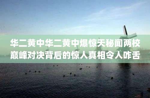华二黄中华二黄中爆惊天秘闻两校巅峰对决背后的惊人真相令人咋舌