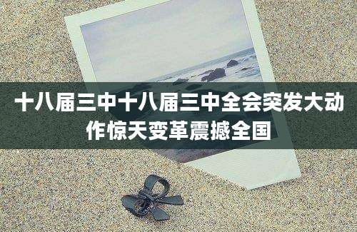 十八届三中十八届三中全会突发大动作惊天变革震撼全国