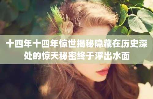 十四年十四年惊世揭秘隐藏在历史深处的惊天秘密终于浮出水面