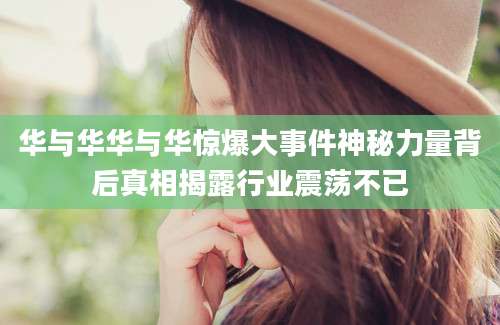 华与华华与华惊爆大事件神秘力量背后真相揭露行业震荡不已