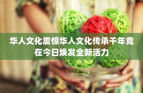华人文化震惊华人文化传承千年竟在今日焕发全新活力