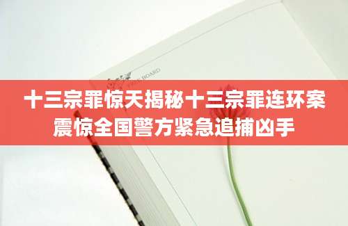 十三宗罪惊天揭秘十三宗罪连环案震惊全国警方紧急追捕凶手