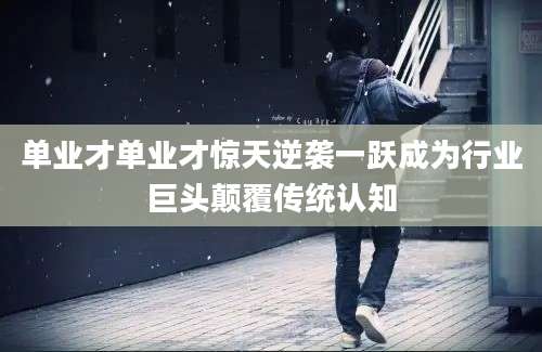 单业才单业才惊天逆袭一跃成为行业巨头颠覆传统认知