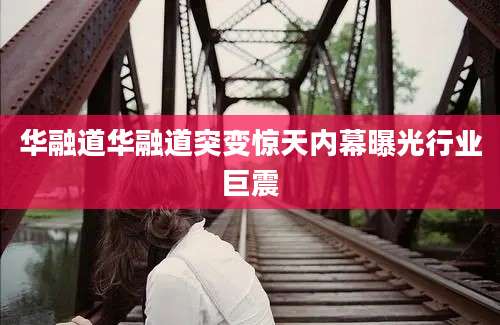 华融道华融道突变惊天内幕曝光行业巨震