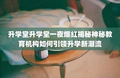升学堂升学堂一夜爆红揭秘神秘教育机构如何引领升学新潮流
