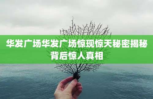 华发广场华发广场惊现惊天秘密揭秘背后惊人真相
