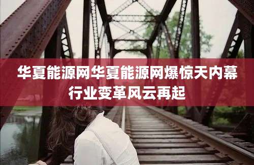 华夏能源网华夏能源网爆惊天内幕行业变革风云再起