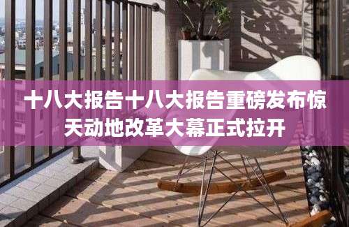 十八大报告十八大报告重磅发布惊天动地改革大幕正式拉开