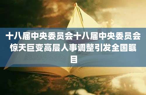十八届中央委员会十八届中央委员会惊天巨变高层人事调整引发全国瞩目