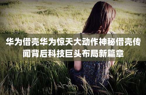 华为借壳华为惊天大动作神秘借壳传闻背后科技巨头布局新篇章